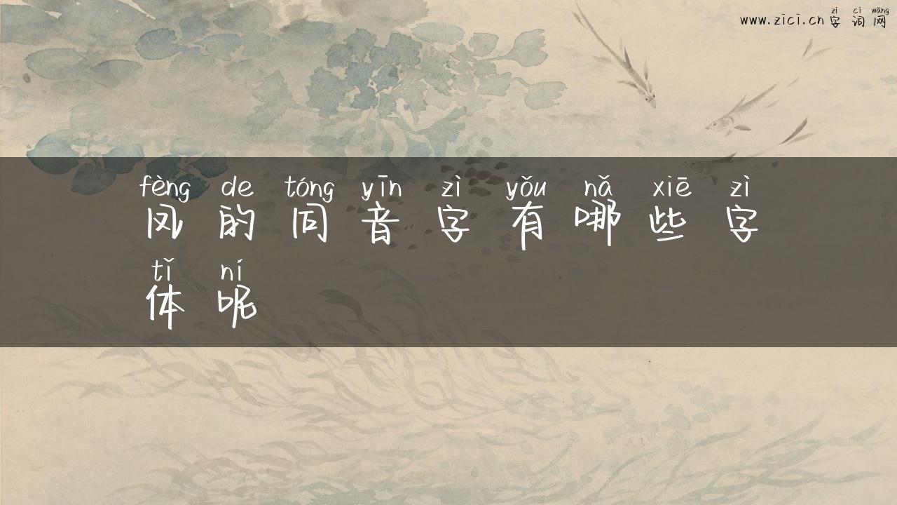 凤的同音字有哪些字体呢