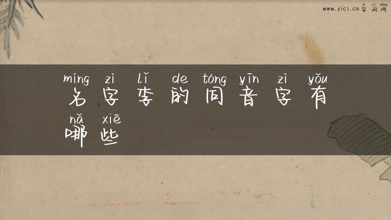 名字李的同音字有哪些