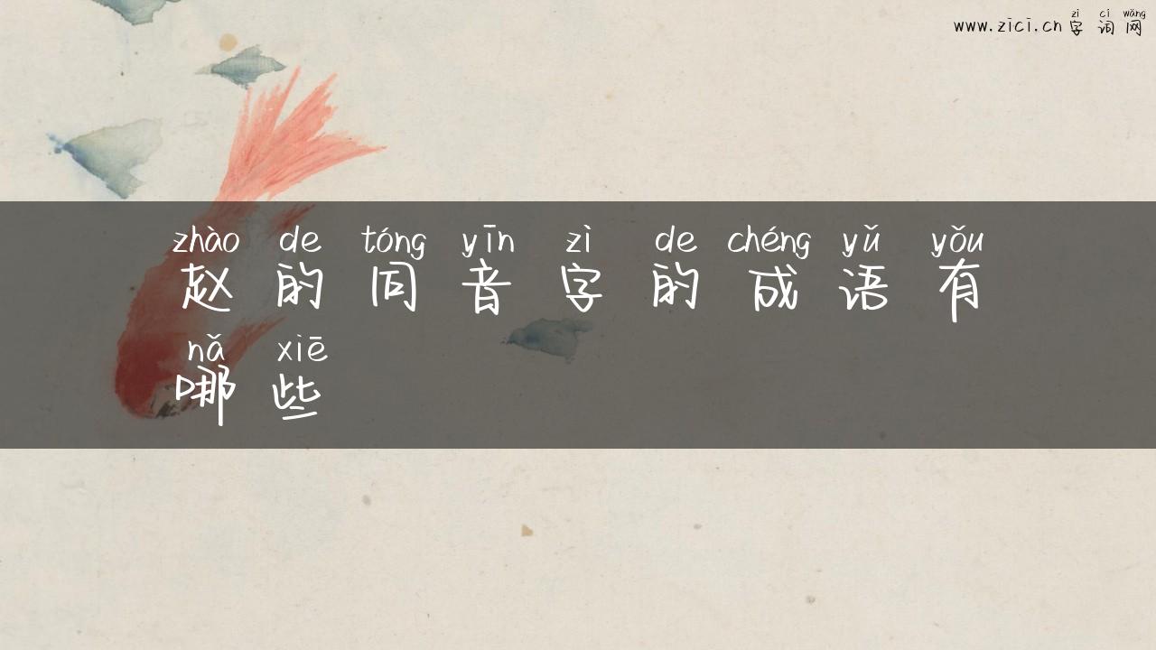 赵的同音字的成语有哪些