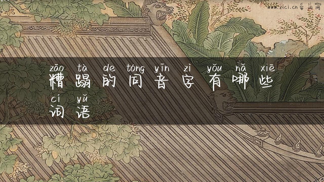 糟蹋的同音字有哪些词语