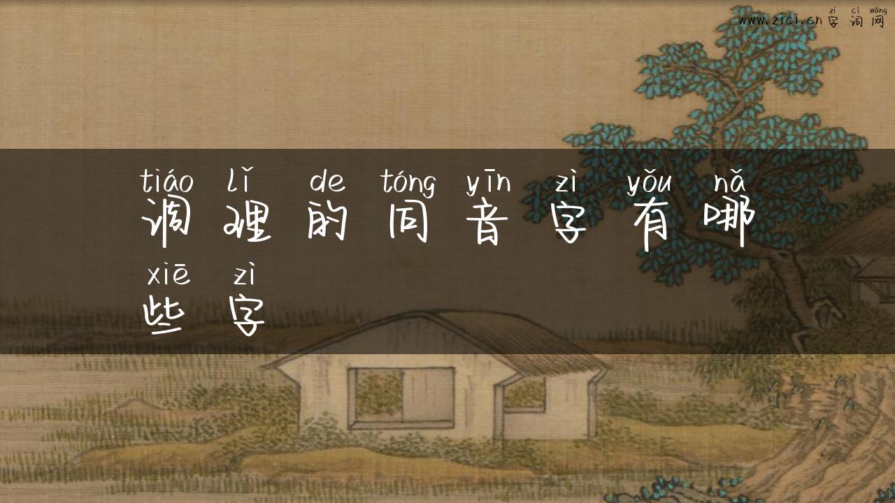 调理的同音字有哪些字