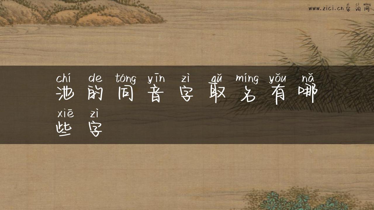 池的同音字取名有哪些字