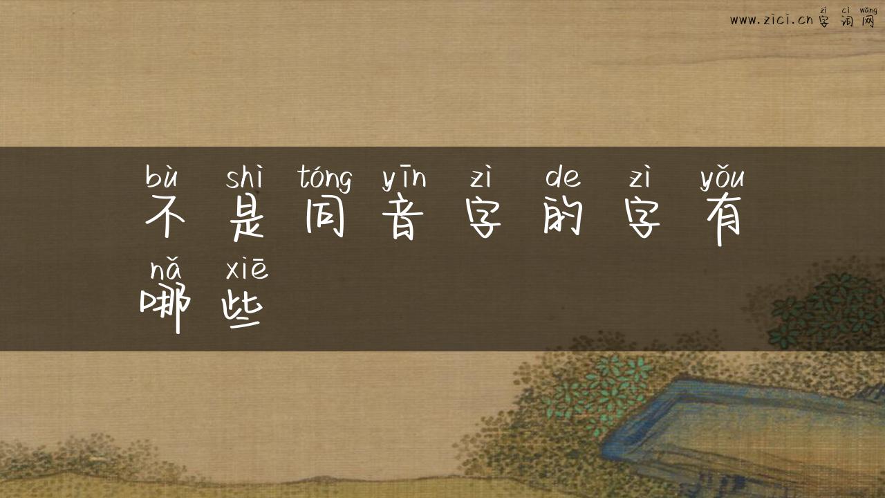 不是同音字的字有哪些