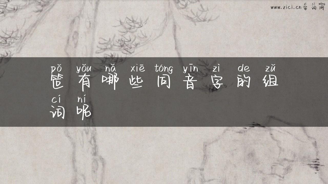 笸有哪些同音字的组词呢