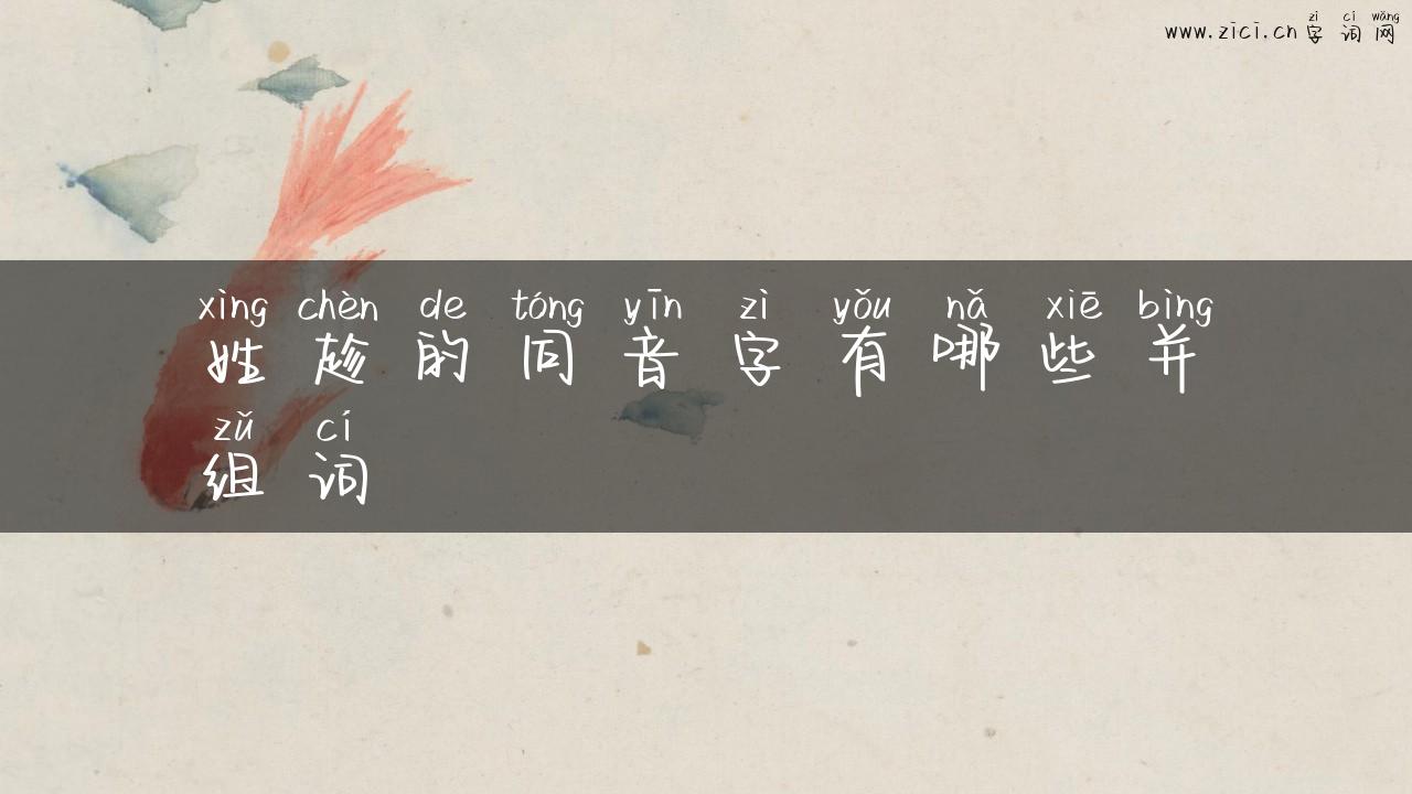 姓趁的同音字有哪些并组词