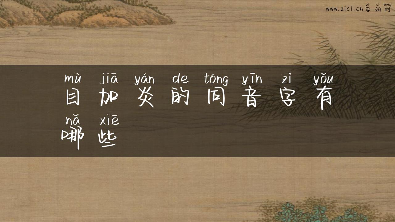 目加炎的同音字有哪些