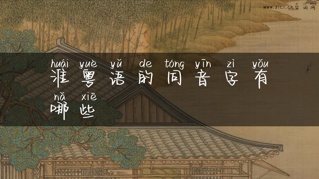 淮粤语的同音字有哪些