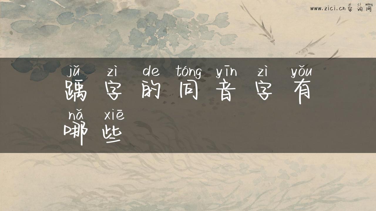 踽字的同音字有哪些