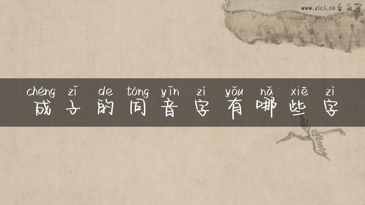 成子的同音字有哪些字