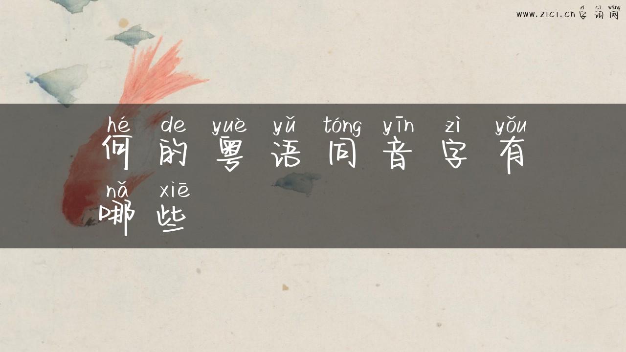 何的粤语同音字有哪些