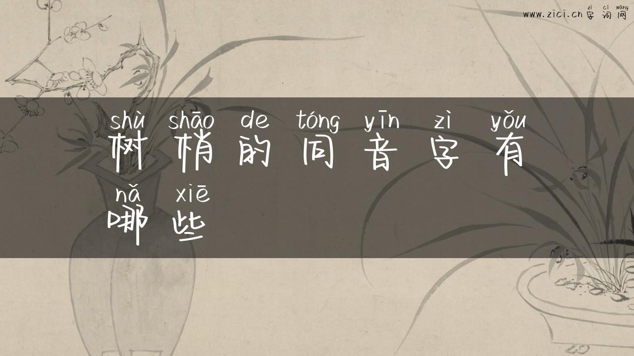 树梢的同音字有哪些