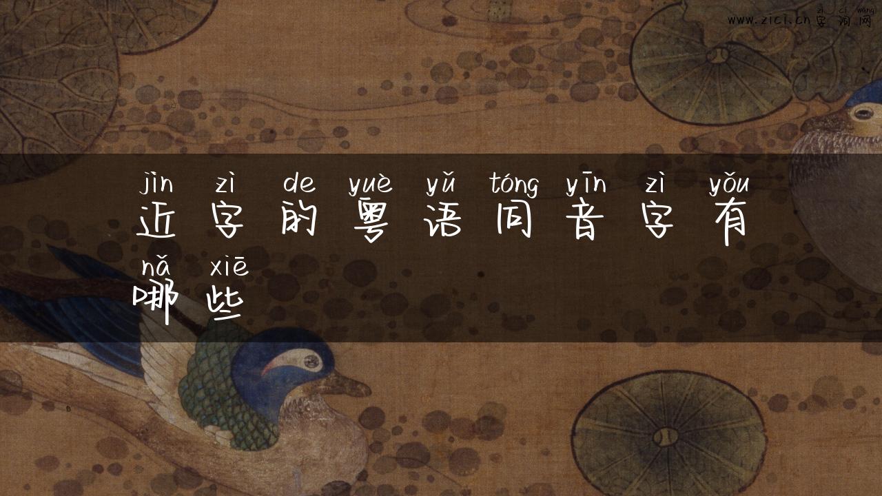 近字的粤语同音字有哪些