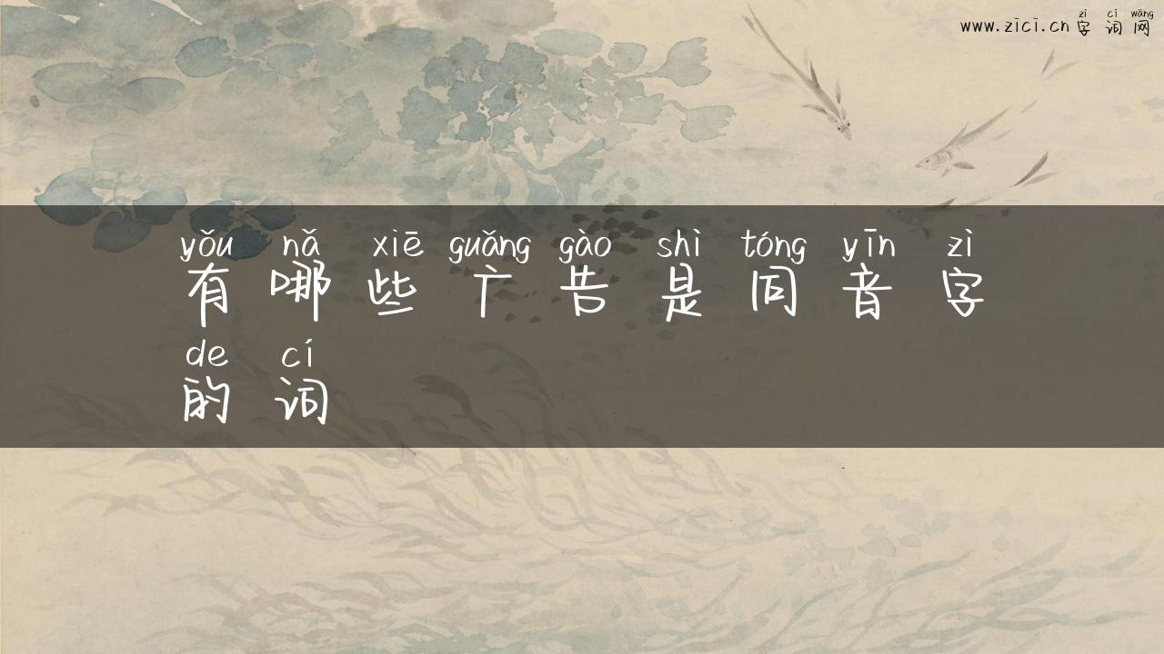 有哪些广告是同音字的词