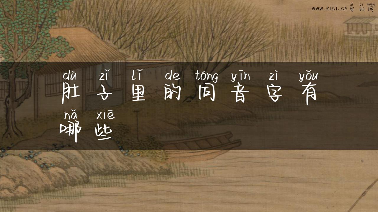 肚子里的同音字有哪些