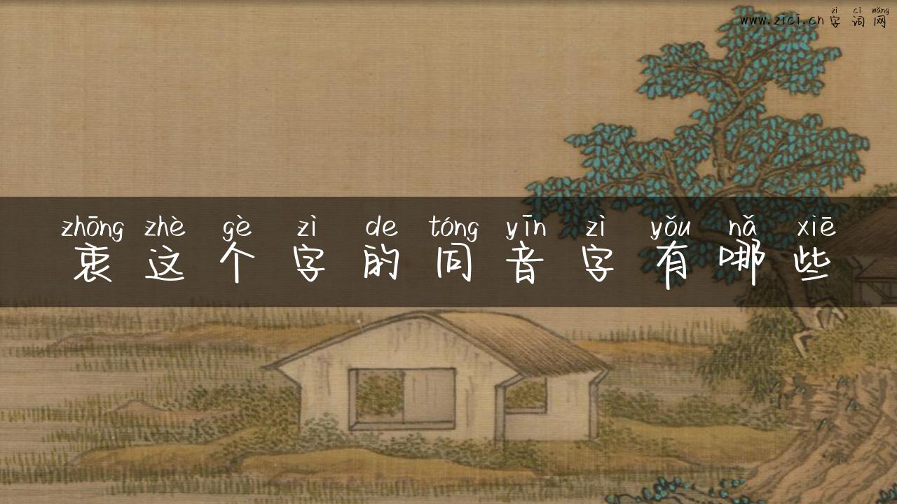 衷这个字的同音字有哪些