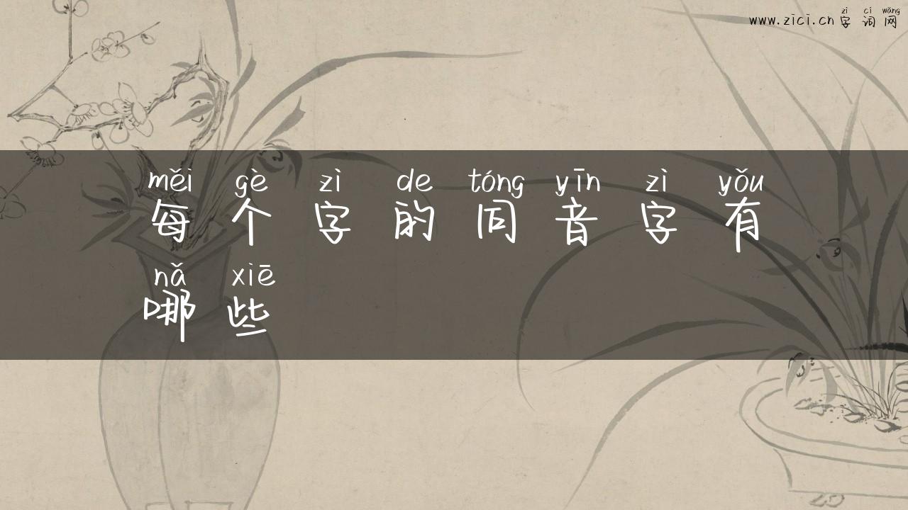 每个字的同音字有哪些