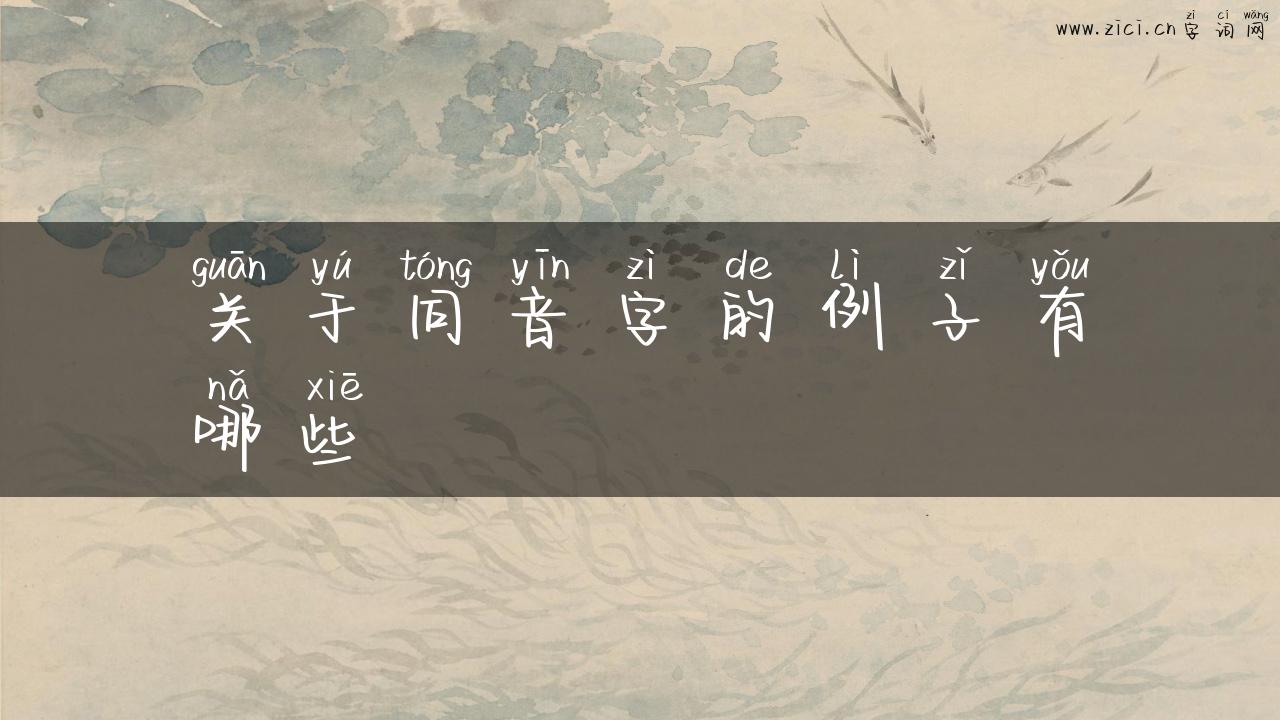 关于同音字的例子有哪些