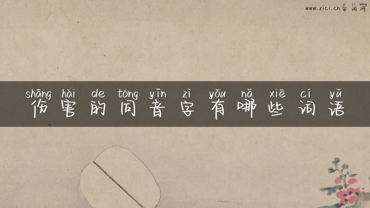 伤害的同音字有哪些词语