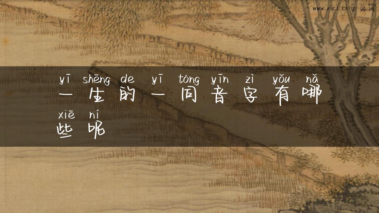 一生的一同音字有哪些呢