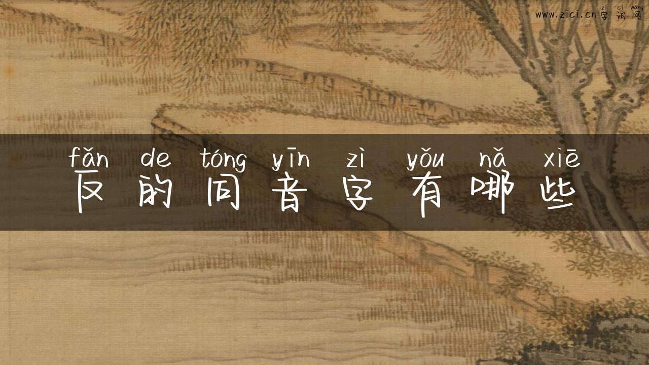 反的同音字有哪些