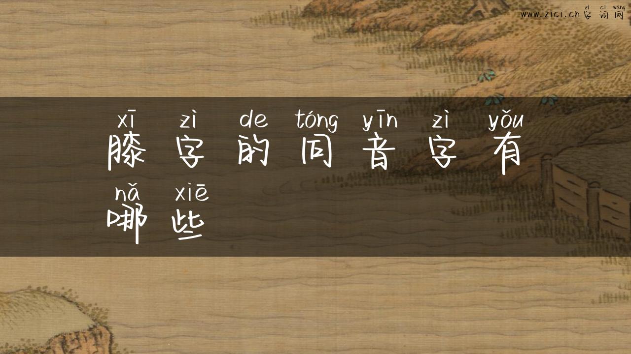 膝字的同音字有哪些
