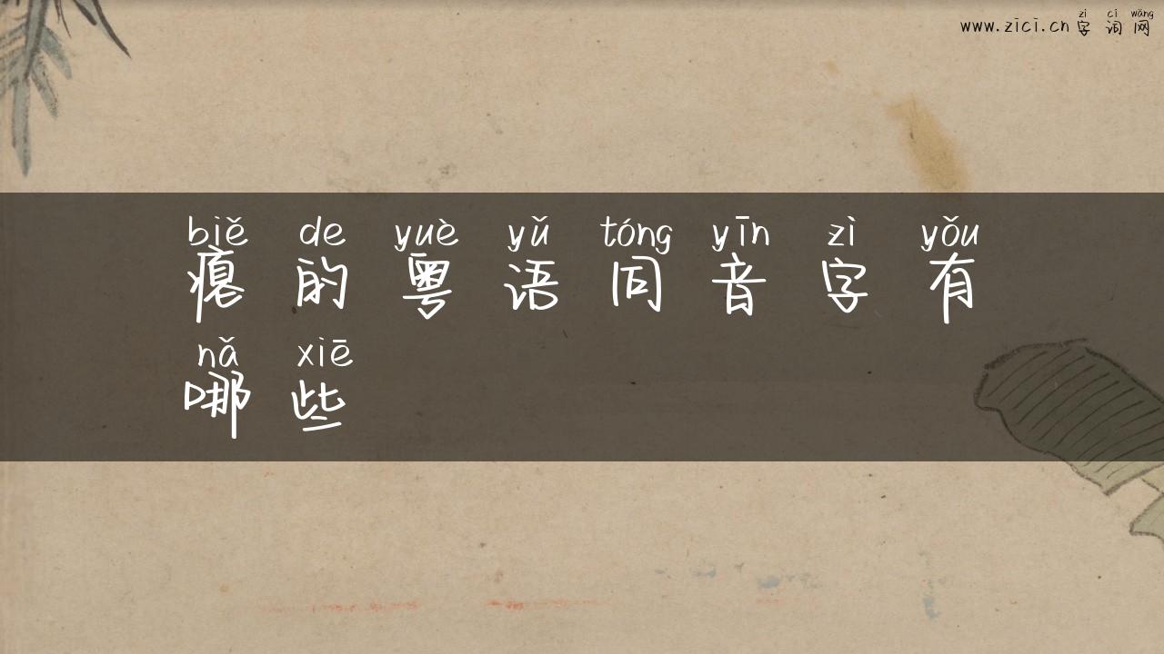 瘪的粤语同音字有哪些