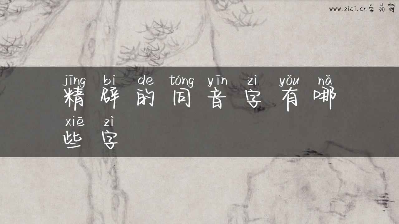 精辟的同音字有哪些字