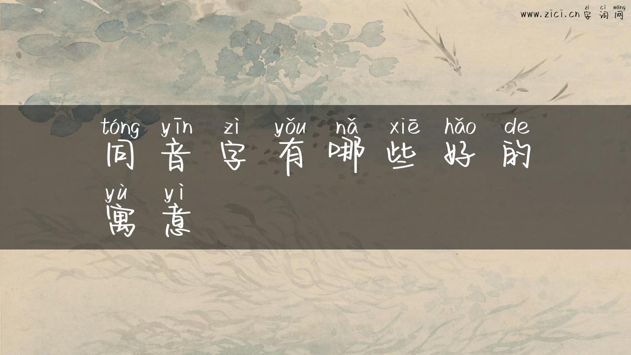 同音字有哪些好的寓意