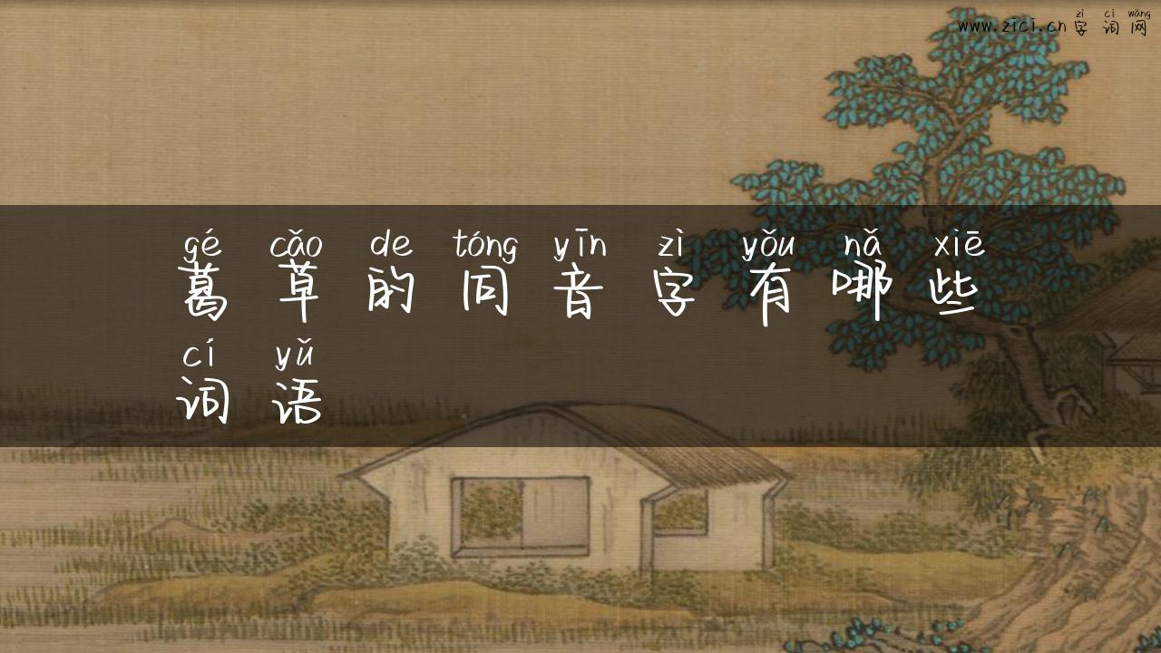 葛草的同音字有哪些词语