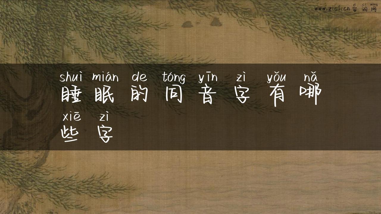 睡眠的同音字有哪些字