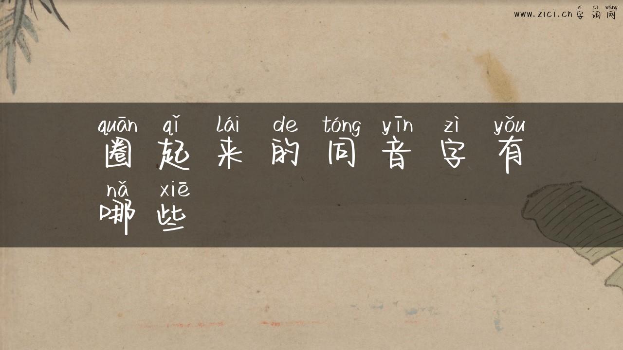 圈起来的同音字有哪些