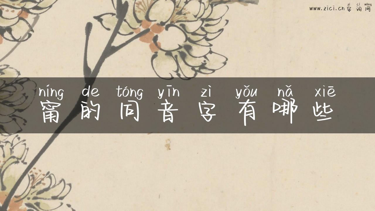 甯的同音字有哪些
