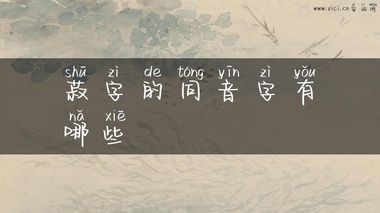 菽字的同音字有哪些