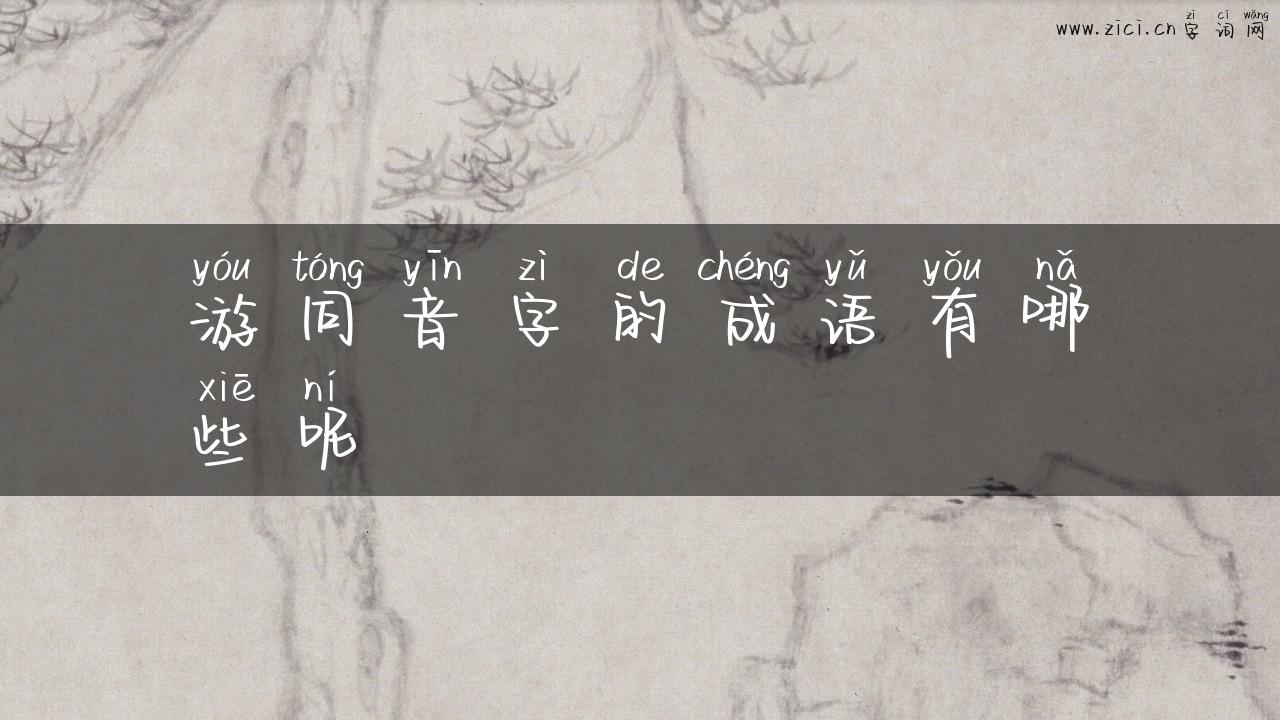 游同音字的成语有哪些呢