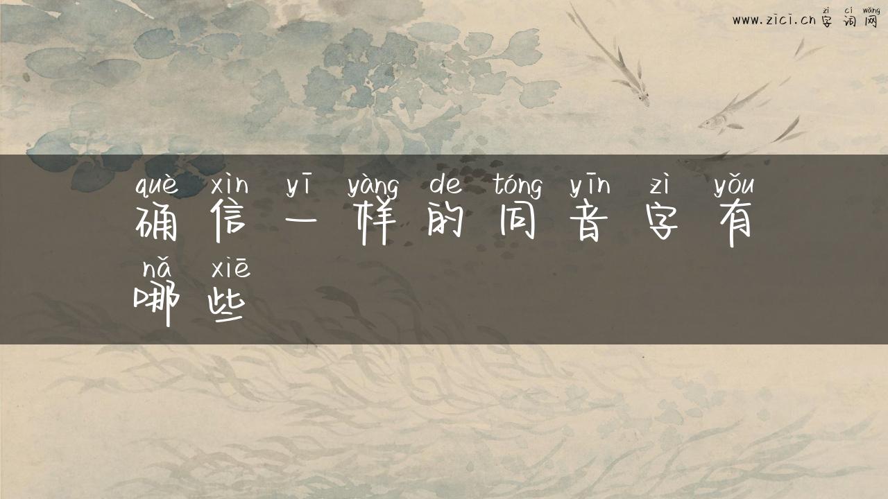 确信一样的同音字有哪些