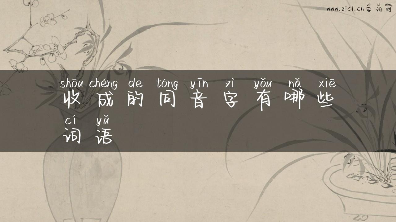 收成的同音字有哪些词语