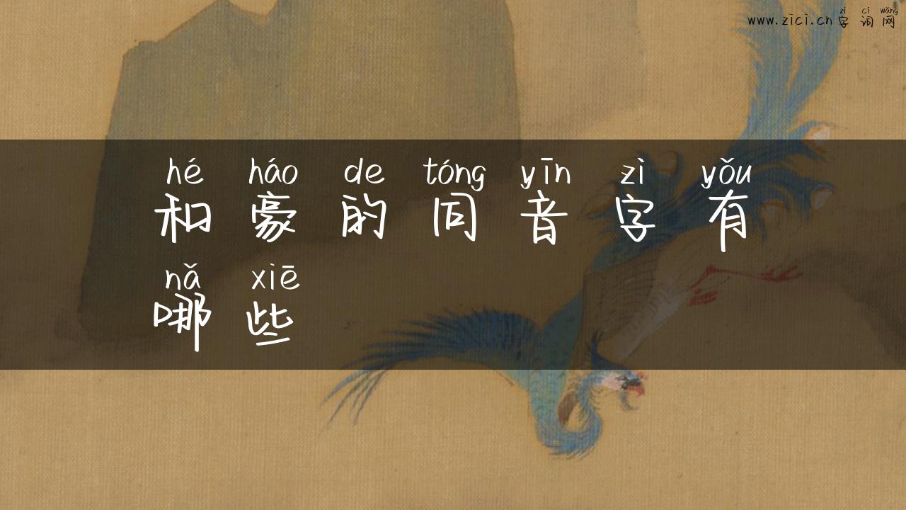 和豪的同音字有哪些