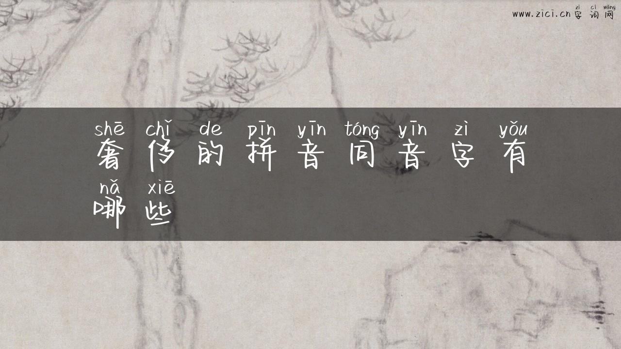 奢侈的拼音同音字有哪些