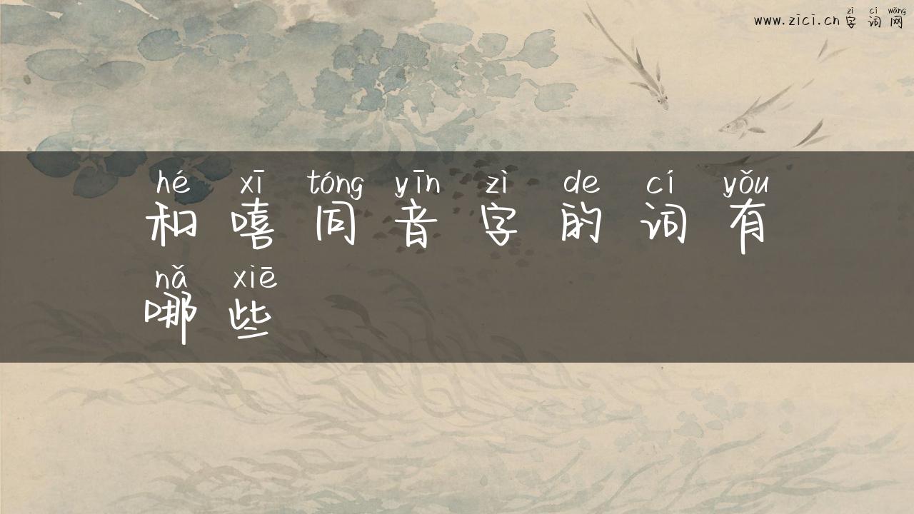 和嘻同音字的词有哪些