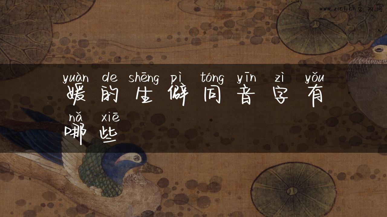 媛的生僻同音字有哪些