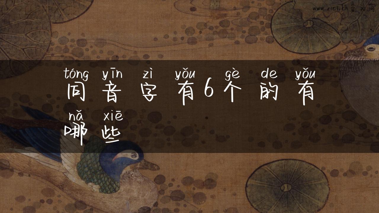 同音字有6个的有哪些