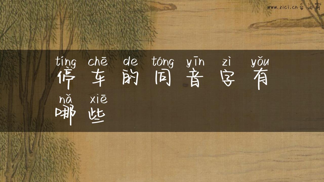 停车的同音字有哪些