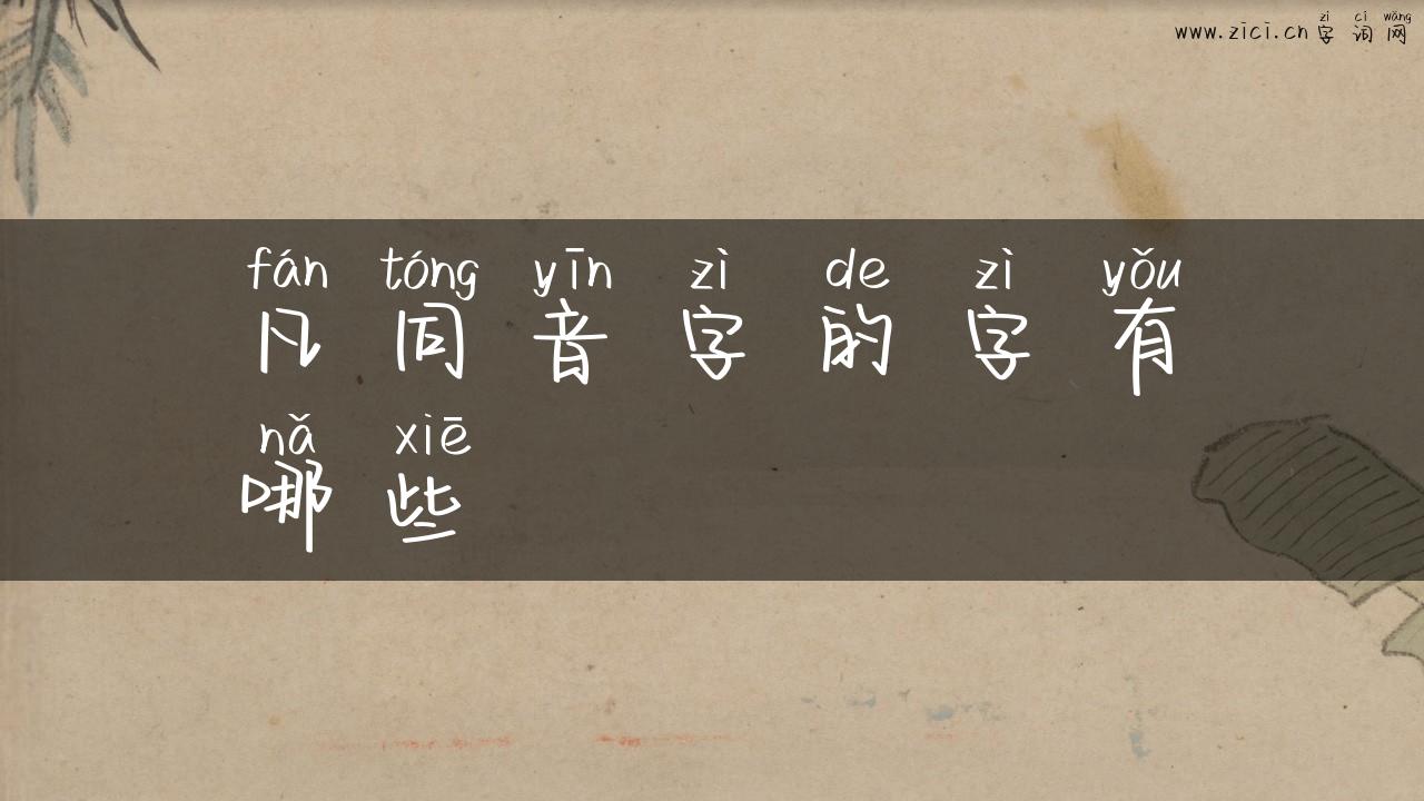 凡同音字的字有哪些