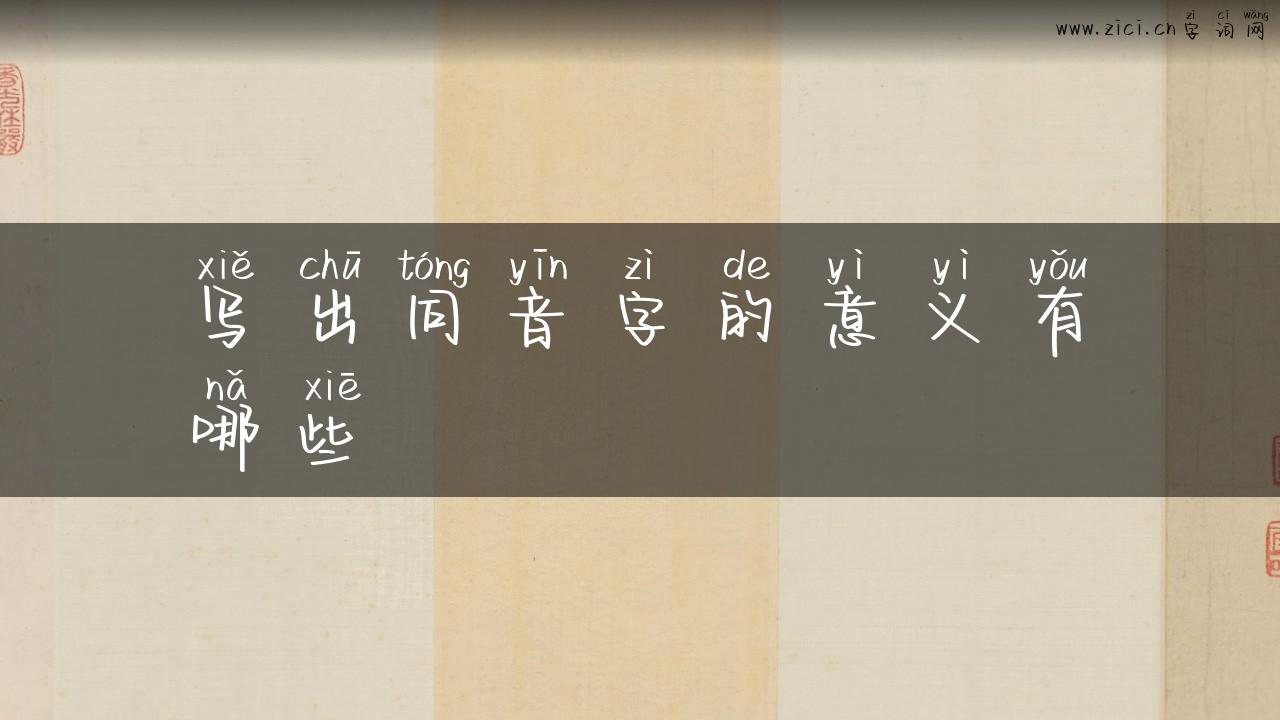 写出同音字的意义有哪些