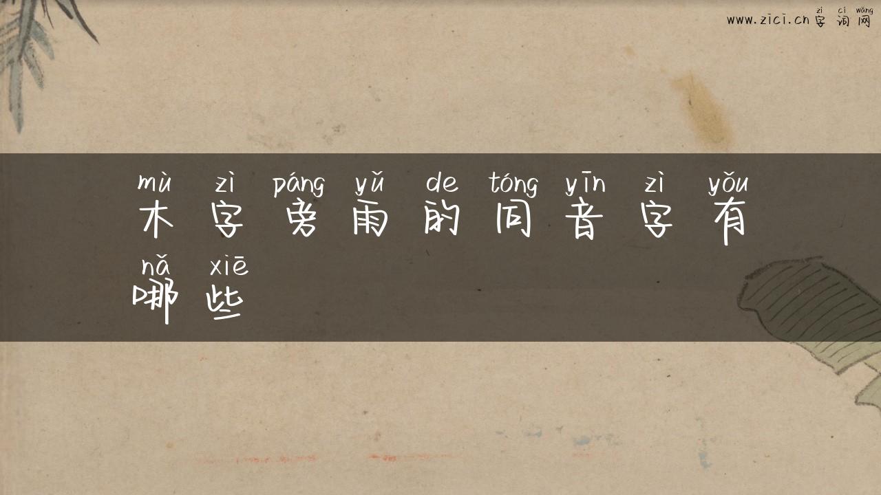 木字旁雨的同音字有哪些