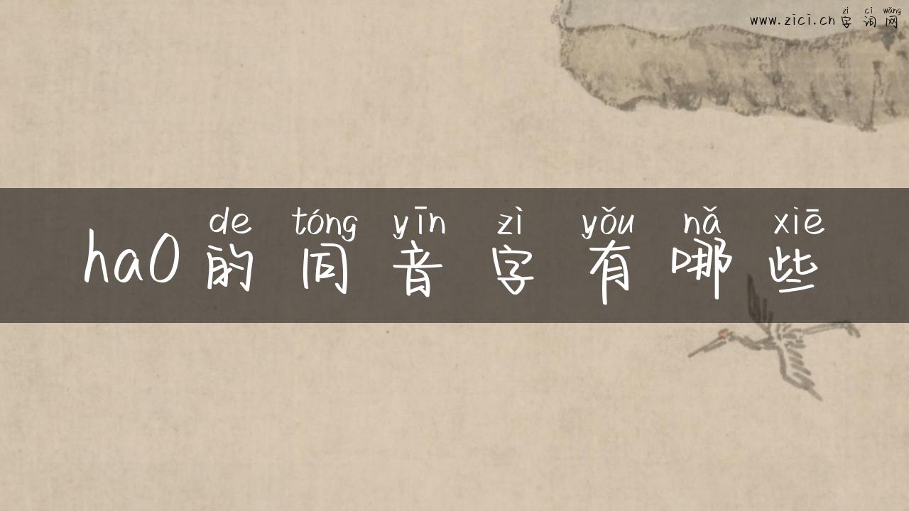 ha0的同音字有哪些