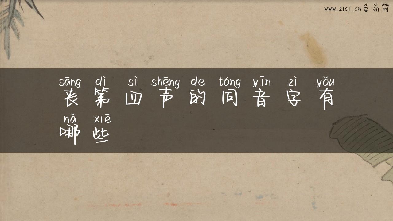 丧第四声的同音字有哪些