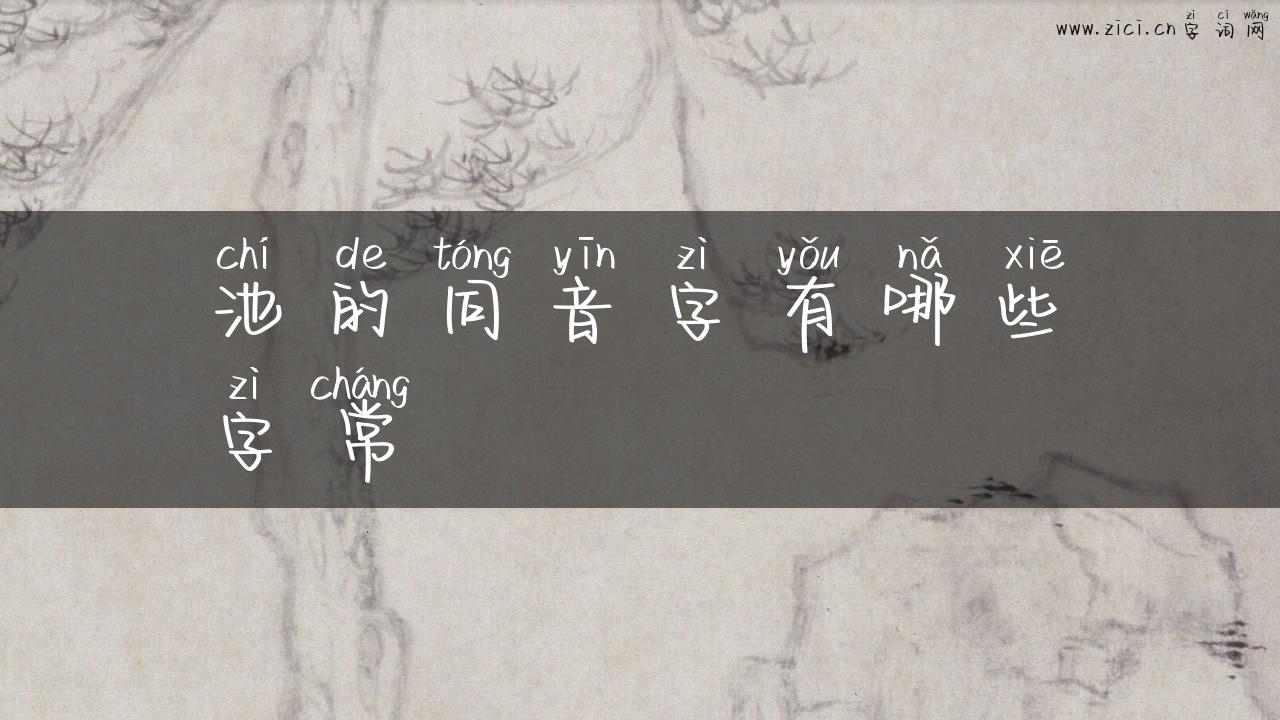 池的同音字有哪些字常