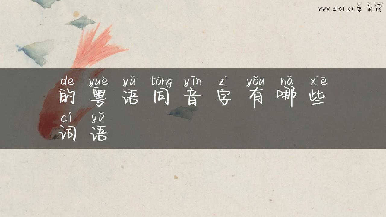 的粤语同音字有哪些词语