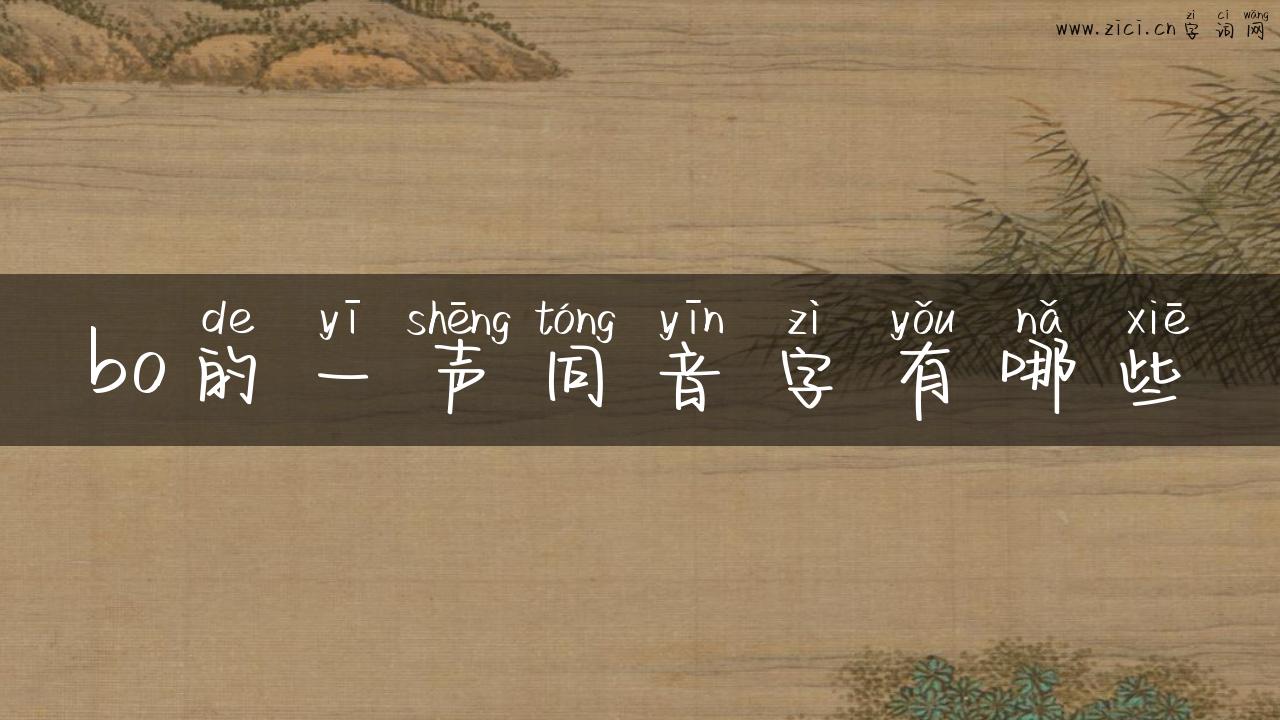 bo的一声同音字有哪些